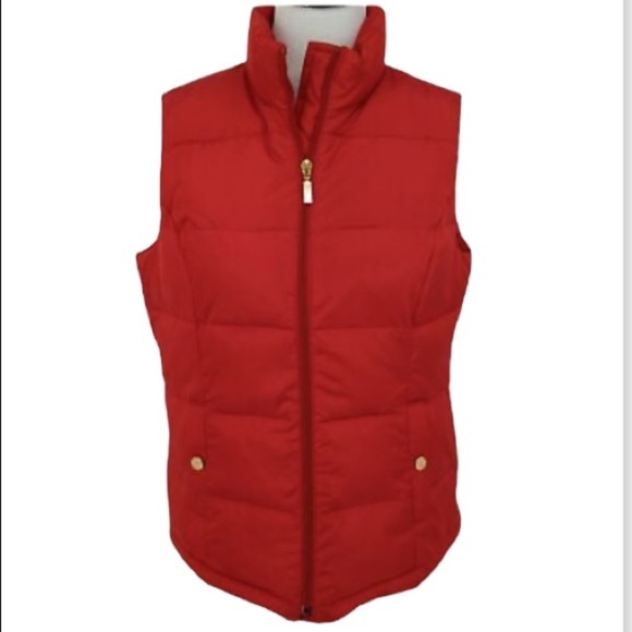 Charter Club Red Full Zip Puffer Vest Size Medium - Picture 2 of 6